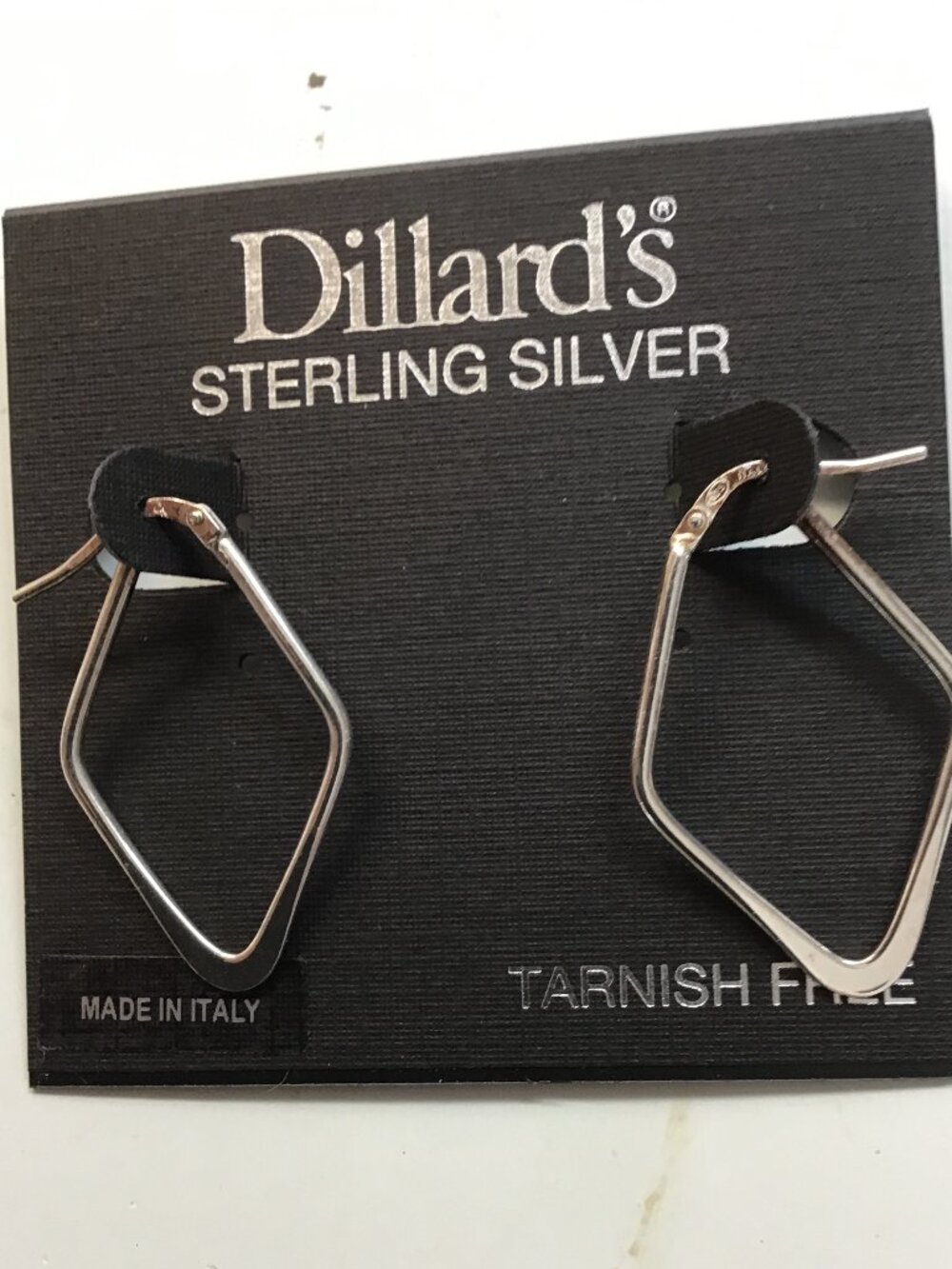 Dillards New Sterling Silver Parallelogram Earrings